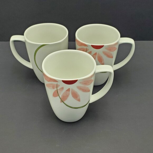 Corelle Pretty Pink Mugs Corning Pink Flower Porcelain Mugs - Picture 2 of 8